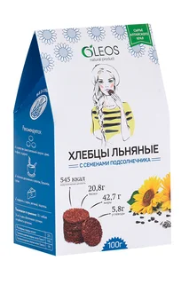 Хлебцы Олеос льняные с подсолнечником 100 гр