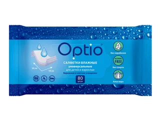 Салфетки Оптио влажн универс для детей и взрослых 80 шт