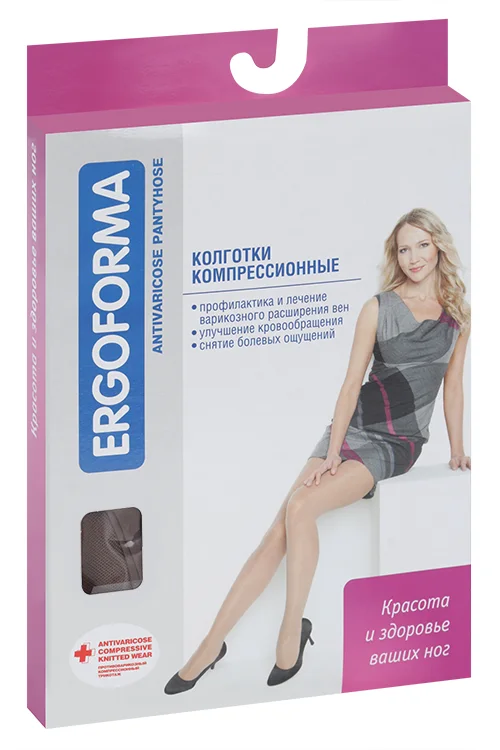 Колготки Ergoforma антиварикоз 2 класс медицин компрессии 23-32 мм рт ст р 4 черн