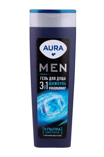 Гель для душа Aura Men 3в1 Ультра чистота 380 мл