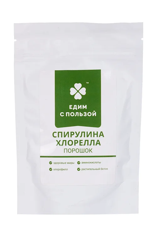 Спирулина+ хлорелла Микс порошок для повышения иммунитета / детоксикации 100 гр БАД