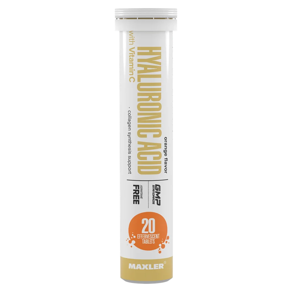 Гиалуроновая кислота + Витамин С Maxler Hyaluronic Acid with Vitamin C, 20 шипучих таблеток - Апельсин
