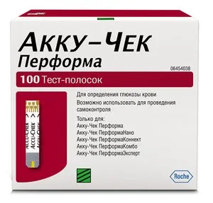 Акку-Чек тест-полоски для глюкометра Перформа 100 шт