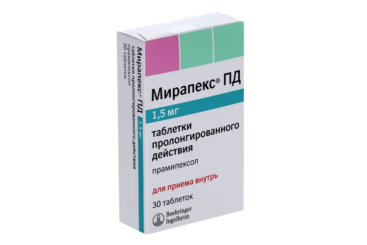 Мирапекс таблетки 1.5 мг 30 шт