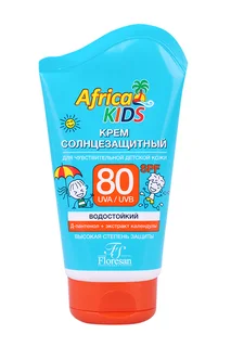 Крем Floresan Africa Kids солнцезащитный SPF 80 водостойкий для детей, 100 мл