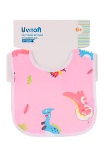 Нагрудник Uviton для кормления динозавры розовый / желтый 2 шт