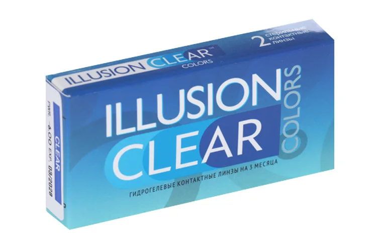 Линзы Illusion clear контактные прозрачные 3 месяца -6,0/8,6/2 шт