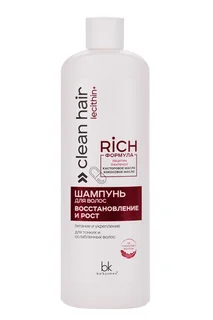 Шампунь Belkosmex Clean Hair Lecithin+ для волос восстановление и рост 500 гр