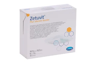 Повязка Zetuvit Plus Silicone Border стер / самок суперабс с слоем из силик 12.5×12.5 см, 10 шт