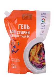 Гель для стирки Vestar для цветных тканей 1,2 л дой-пак