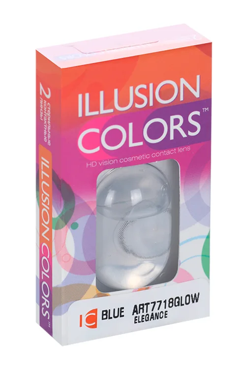 Линзы Illusion colors el. Blue Glow контактные -1,5/14,0/8,6/2 шт