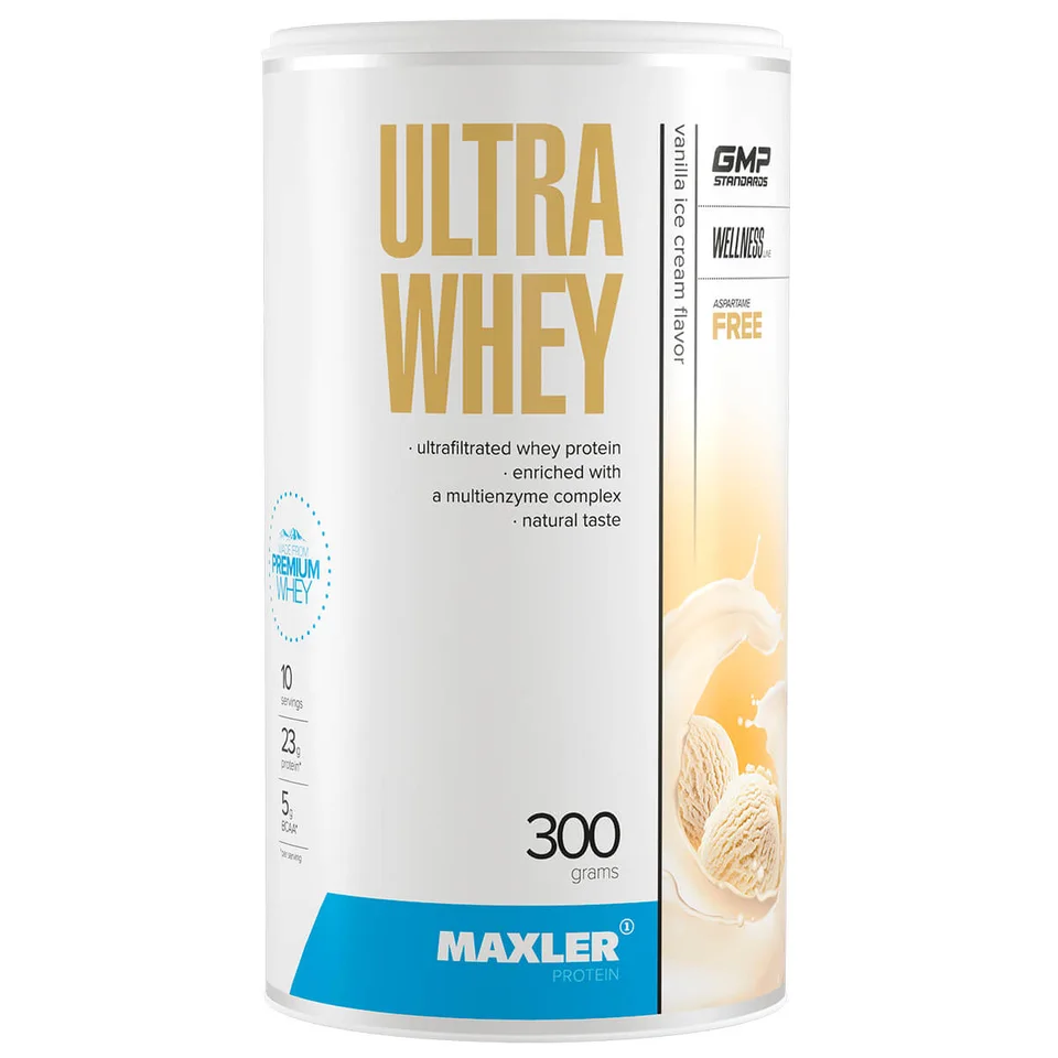 Сывороточный протеин Ультра Вэй (Ultra Whey), вкус Ванильное мороженое, 300 г, Maxler
