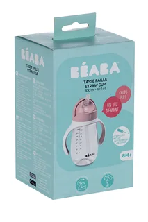 Поильник Beaba с трубочкой розовый 300 мл