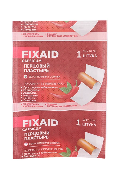 Пластырь перцовый Фиксэйд Доктор Перец без перфорации 10×18 см