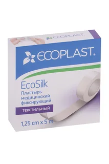 Пластырь Ecoplast EcoSilk медицинский текстил фикс 1,25 см × 5 м