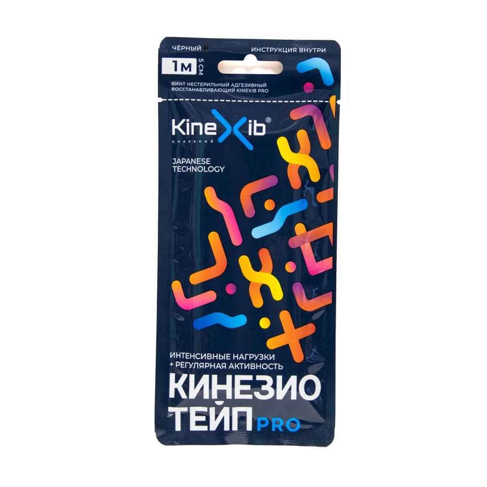 Кинексиб про кинезио-тейп бинт нестер адгезивный 5 см × 1 м черн