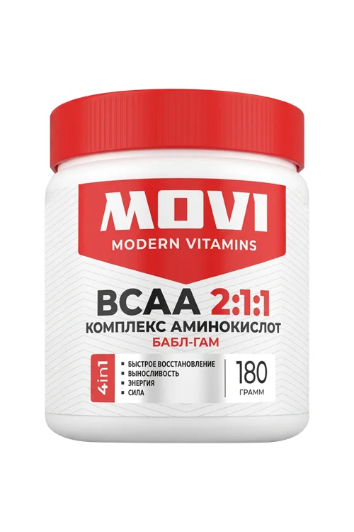 Bcaa 2:1:1 Movi бабл-гам 30 порций, 180 г, банка