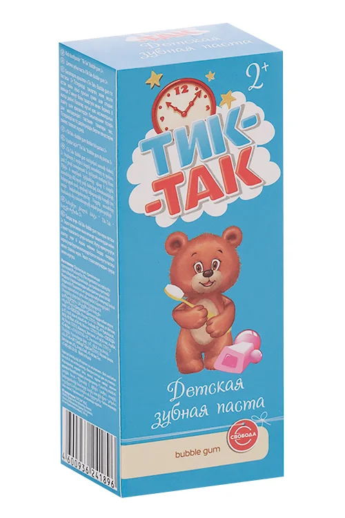 Зубная паста Тик-Так дет Бабл гам (с 2 лет), 62 г
