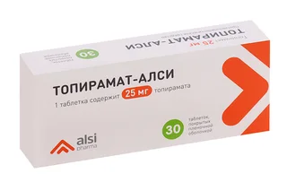Топирамат 25 мг 30 шт таблетки покрытые пленочной оболочкой