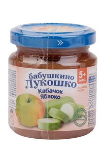 Пюре Бабушкино лукошко Кабачок / яблоко (с 5 мес) 100 гр