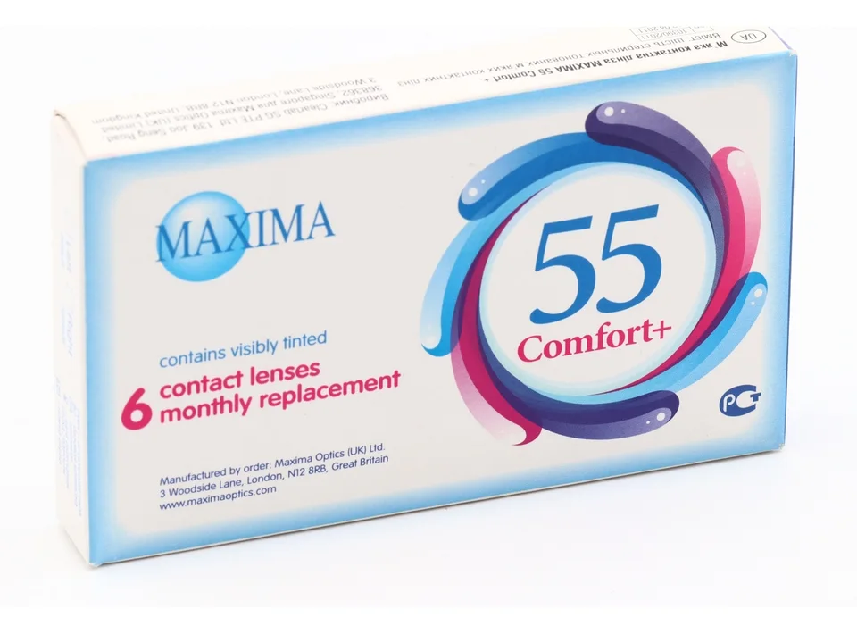 Линзы Максима 55 Комфорт плюс (диоптрия -1,25) 6 шт