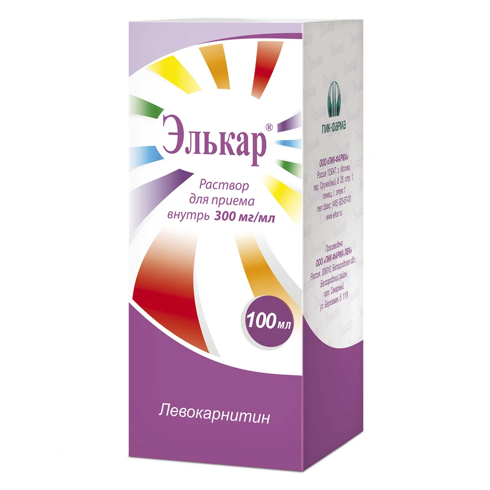 Элькар раствор 300 мг / мл 100 мл