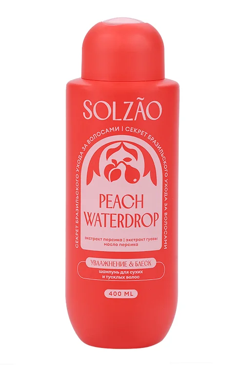 Шампунь для волос Solzao Peach Waterdrop увлажнение / блеск 400 мл