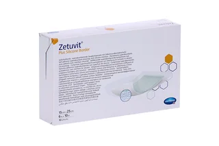 Повязка Zetuvit Plus Silicone Border суперабсорб слой силик стерил / самокл 15×25 см 10 шт
