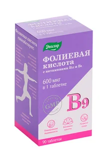 Фолиевая кислота с витамином В12 и В6 90 шт таблетки
