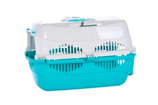 Переноска ZooKing Спутник-ZooM для животных до 12 кг с метал дверцей 49×32×33 см светло-бирюзовый