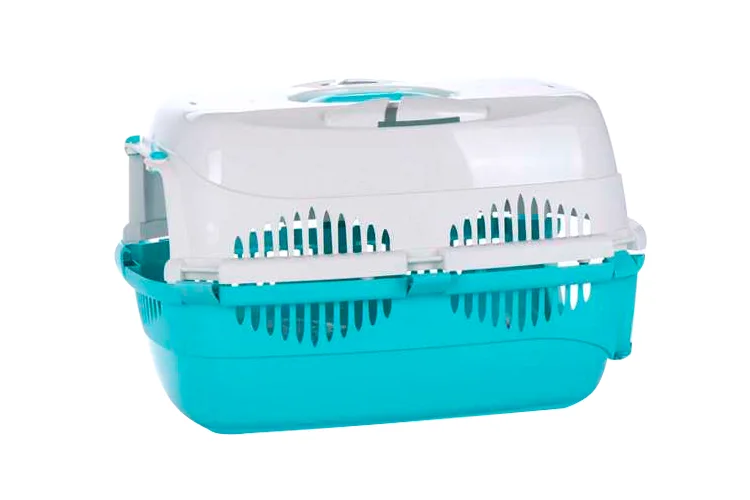 Переноска ZooKing Спутник-ZooM для животных до 12 кг с метал дверцей 49×32×33 см светло-бирюзовый