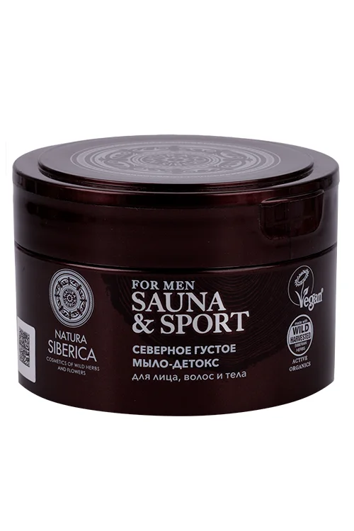 Мыло-детокс Natura Siberica Sauna/Sport for Men северн густ для волос / лица / тела 250 мл