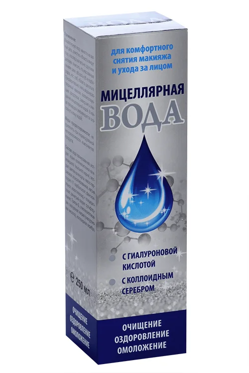 Мицеллярная вода Медикомед с гиалур кисл / коллоид серебром для снятия макияжа / ухода за лицом 250 мл