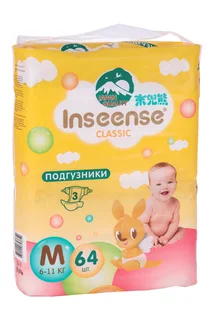 Подгузники Inseense Classic M (6-11 кг) 64 шт желт