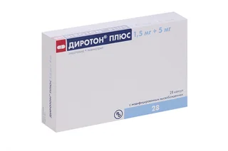 Диротон Плюс 1,5 мг+5 мг 28 шт капсулы с модифицированным высвобождением