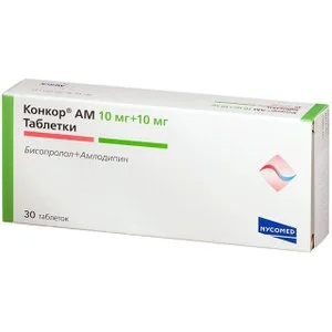 Конкор АМ 10 мг+10 мг 30 шт таблетки