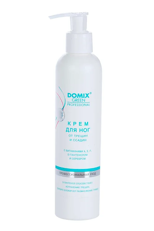 Крем Domix Green Professional для ног от трещин / ссадин с D-пантенол / вит A/F/E 250 мл