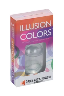 Линзы Illusion colors el green Glow контактные 3 месяца -2,5/14,0/8,6/2 шт