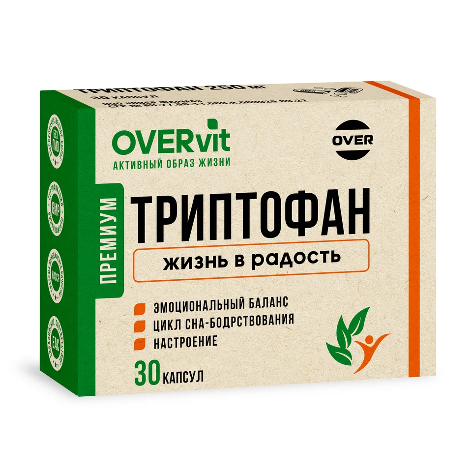 Триптофан 30 капсул (OVERVit)