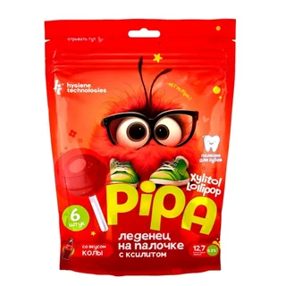 Xylitol Lollipop Coca-Cola Pipa, 6 шт