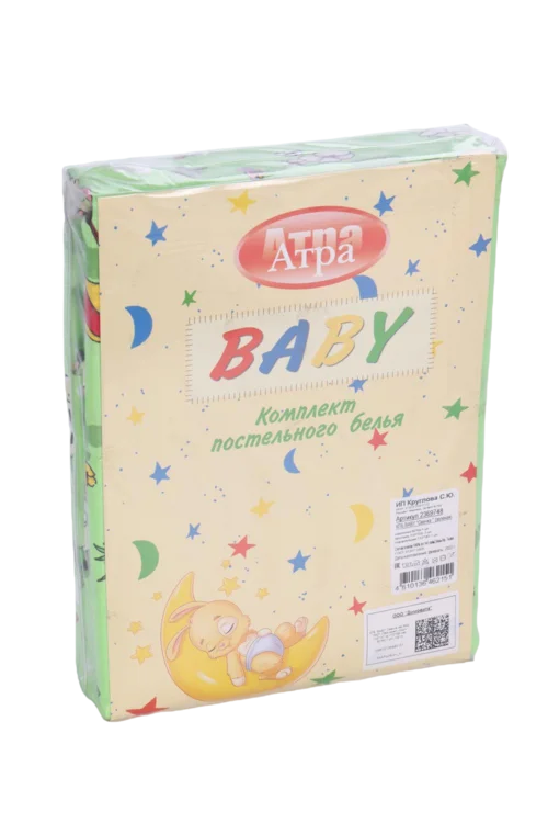 Детское постельное бельё Baby Овечки цвет зеленый 112×147 см/110×150 см/60×60 см бязь 142 гр/м