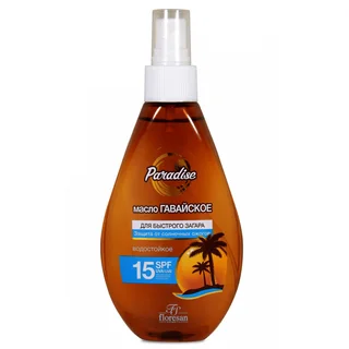 Масло для быстрого загара Гавайское водостойкое SPF15 Paradise 160 мл Floresan