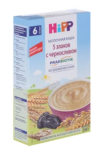 Каша Хипп молочная 5 злаков с черносливом с пребиотиками с 6 мес 250 гр