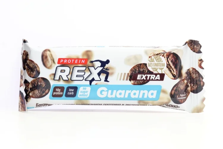 Батончик ProteinRex Extra с высоким содержанием протеина / экстрактом гуараны вкус мокко 40 г