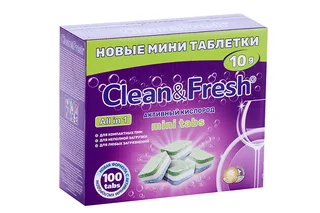 Таблетки для посудомоечных машин Clean&Fresh Al lin1 mini tabs 100 шт