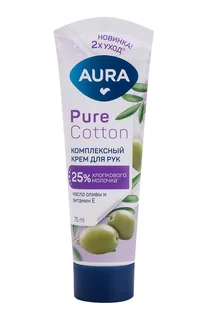 Крем Aura Pure Cotton комплексный с маслом оливы / витамином E для рук 75 мл