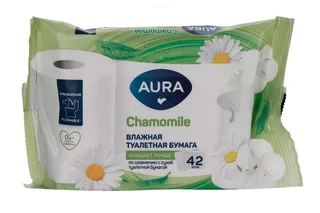 Туалетная бумага Аура влажн ромашка 42 шт