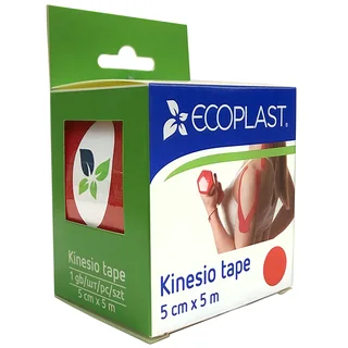 Экопласт кинезио тейп 5 см × 5 м красный
