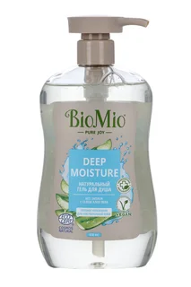 Гель для душа BioMio Deep Moisture натуральный без запаха с гелем Алоэ Вера 650 мл