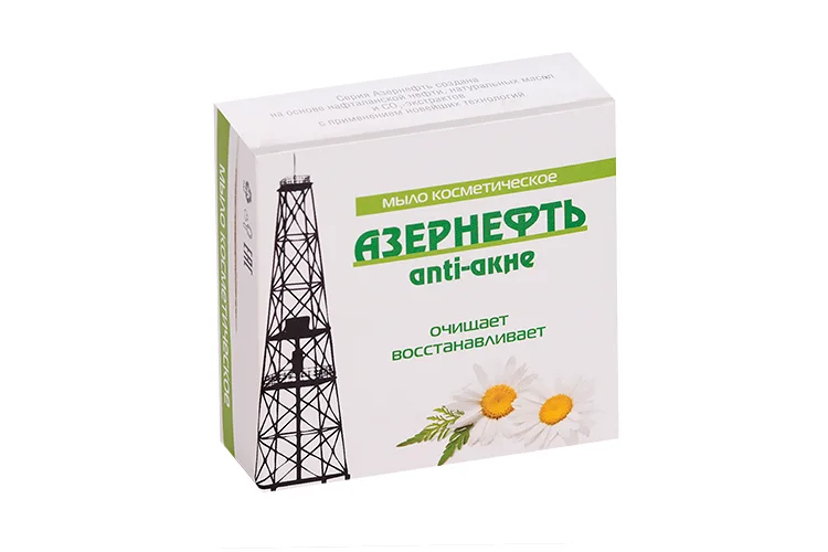 Мыло Азернефть Anti-akne очищает и восстанавливает 90 гр